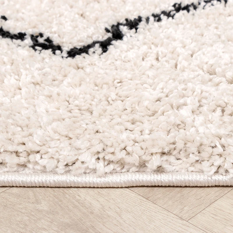 Teppich Hochflor - Sensa Pair Creme Schwarz