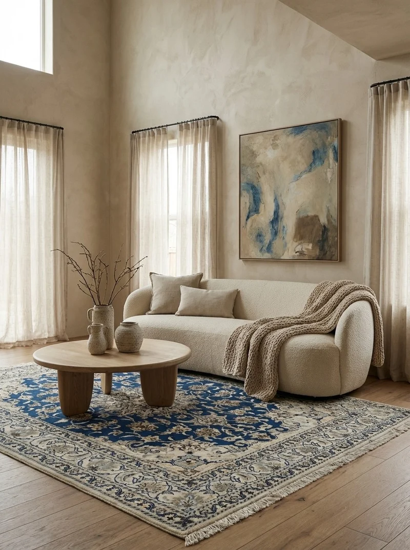 Nain 12La · Handgeknüpft – Blau, 207x149 cm