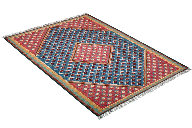 Kelim Senneh · Handgewebt – Blau, 150x105 cm