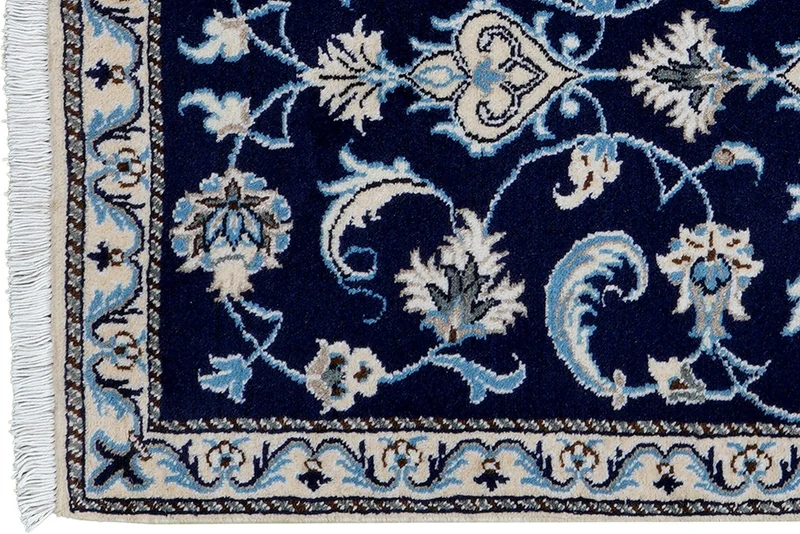 Nain 12La · Handgeknüpft – Blau, 136x68 cm