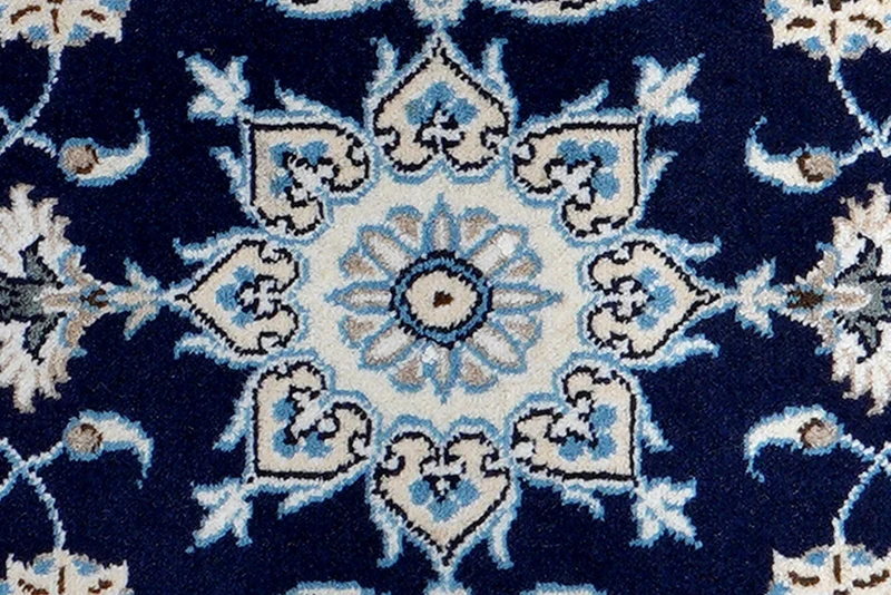 Nain 12La · Handgeknüpft – Blau, 136x68 cm