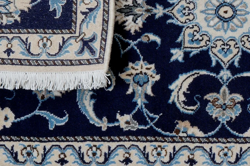 Nain 12La · Handgeknüpft – Blau, 136x68 cm