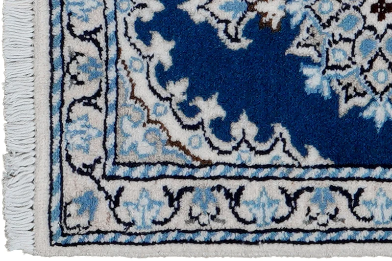 Nain 12La · Handgeknüpft – Blau, 56x40 cm