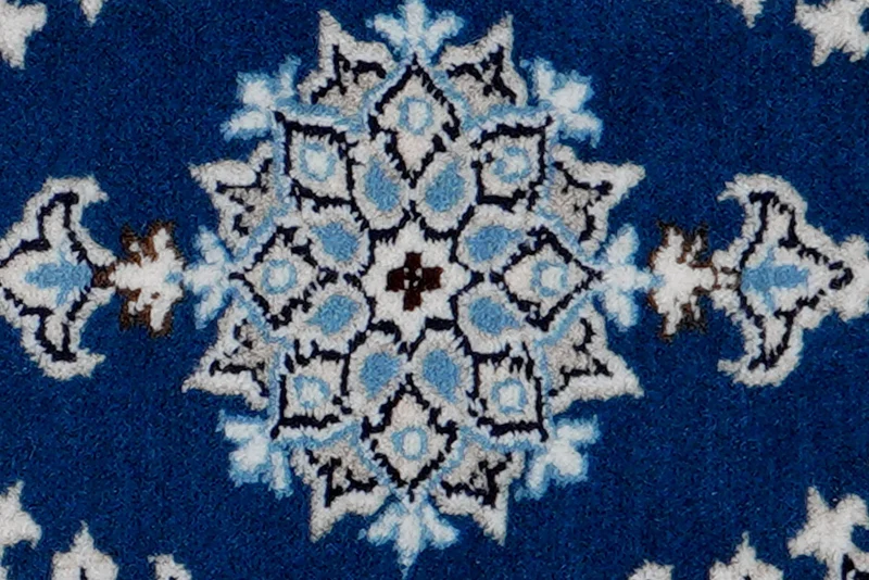 Nain 12La · Handgeknüpft – Blau, 56x40 cm
