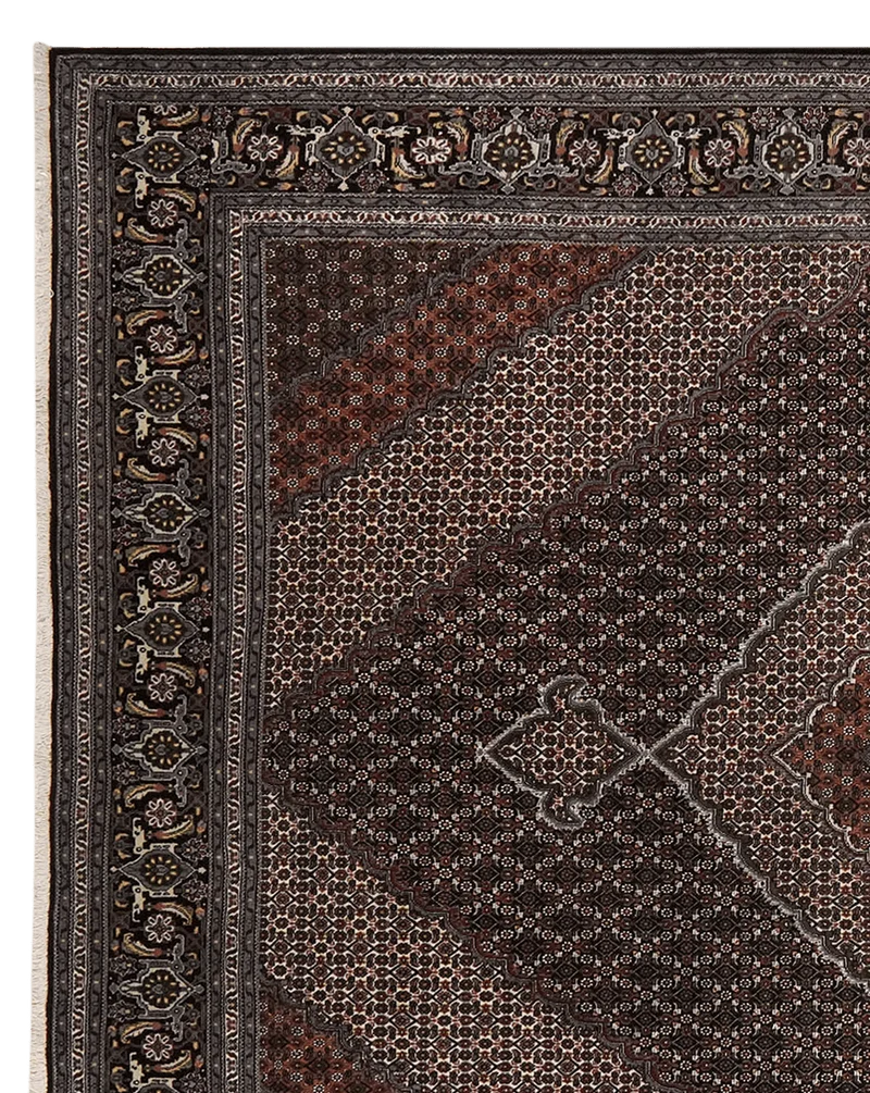 Tabriz 40 Raj · Handgeknüpft – Schwarz, 339x252 cm
