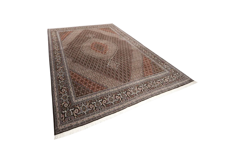 Tabriz 40 Raj · Handgeknüpft – Schwarz, 339x252 cm