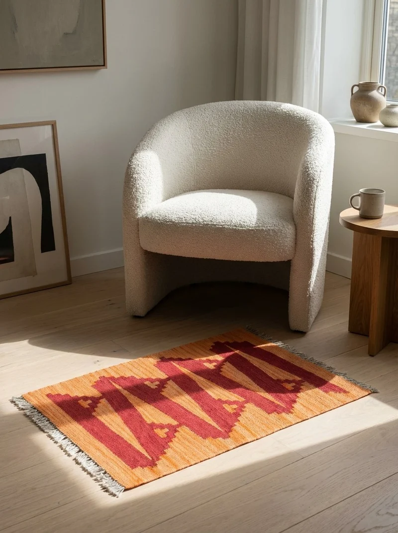 Kelim Gashgai · Handgewebt – Orange, 61x43 cm