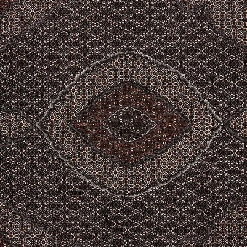 Tabriz 40 Raj · Handgeknüpft – Schwarz, 347x253 cm