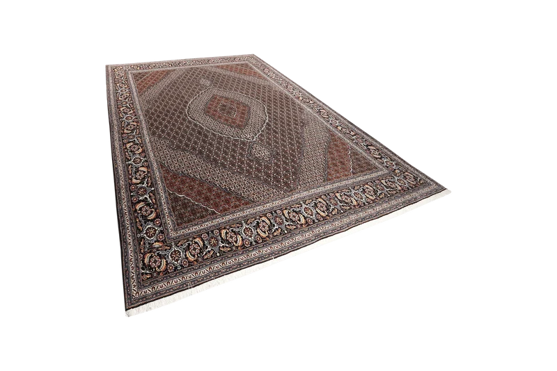 Tabriz 40 Raj · Handgeknüpft – Schwarz, 347x253 cm