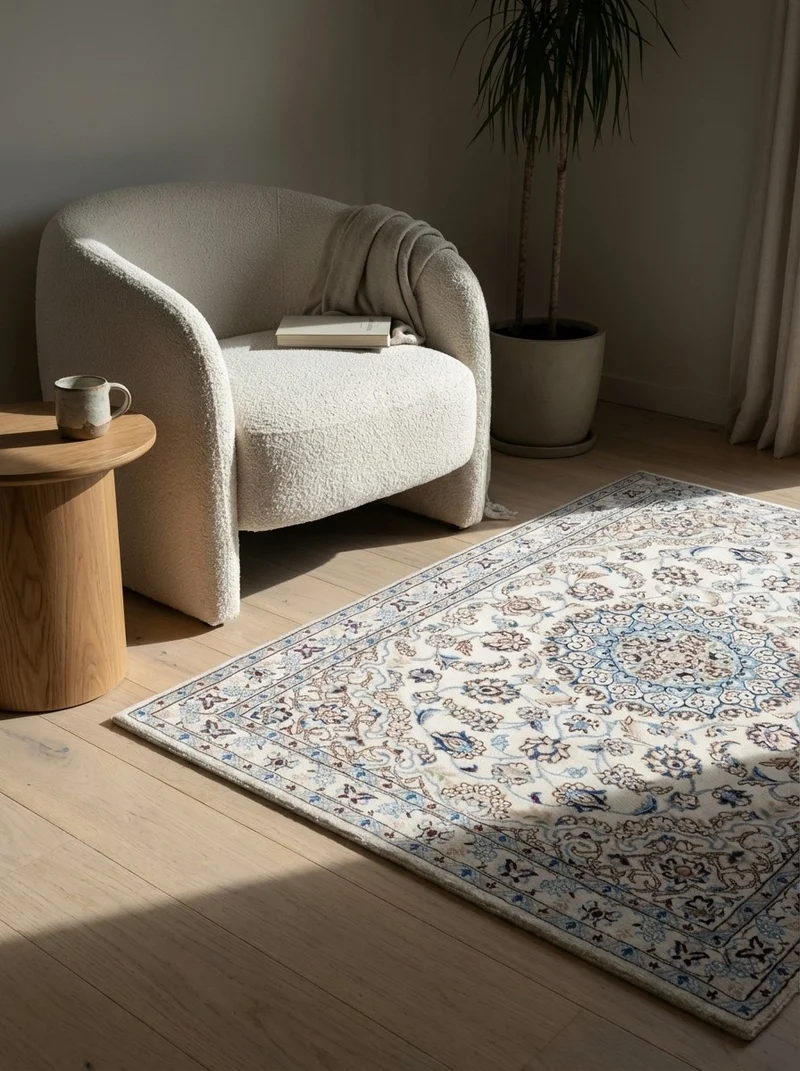 Nain 9La · Handgeknüpft – Beige, 141x101 cm
