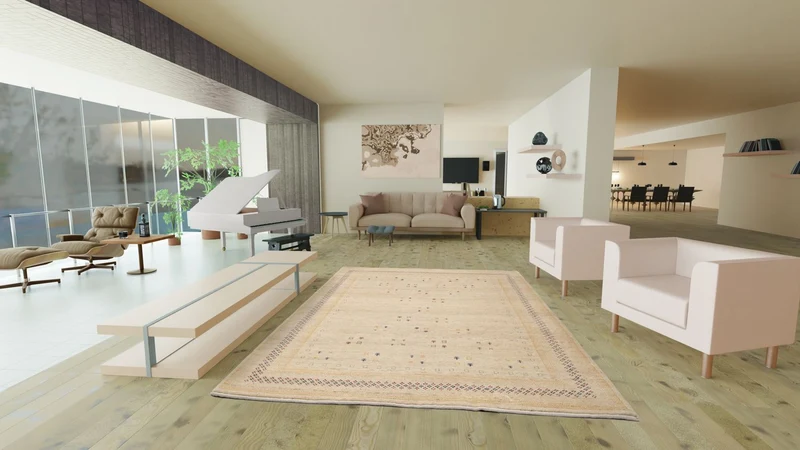 Gabbeh Teppich - Loribaft Indus 300 x 400 cm - beige