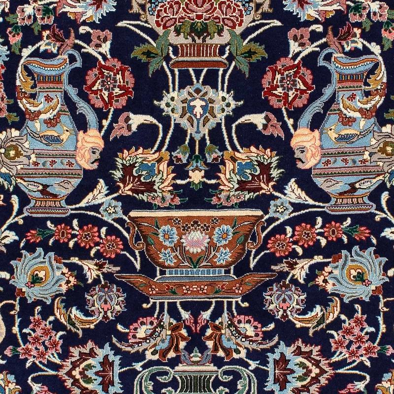 Perserteppich - Ghom 135 x 188 cm - dunkelblau