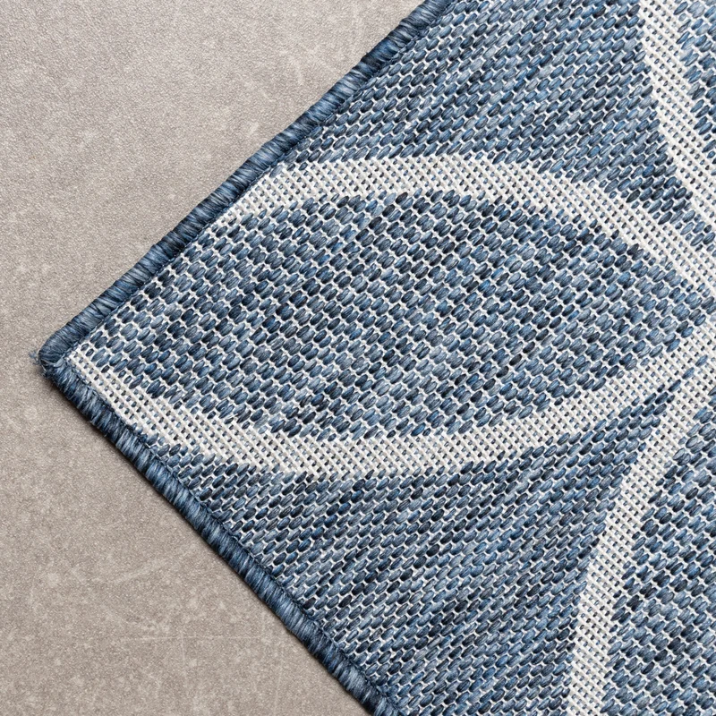 Geometrischer Outdoor-Teppich – Faro Ripple Blue
