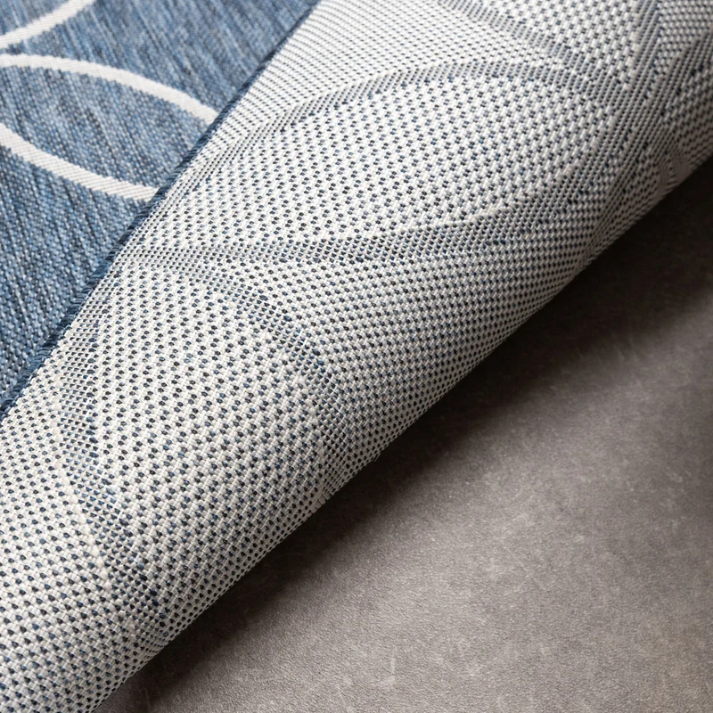 Geometrischer Outdoor-Teppich – Faro Ripple Blue