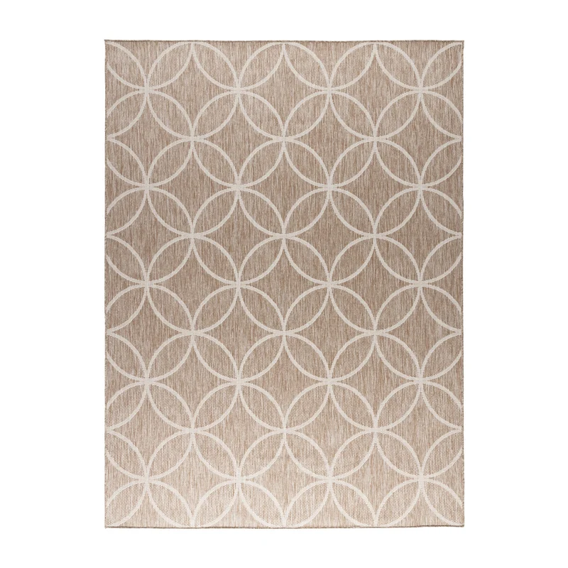 Geometrischer Outdoor Teppich - Faro Ripple Beige