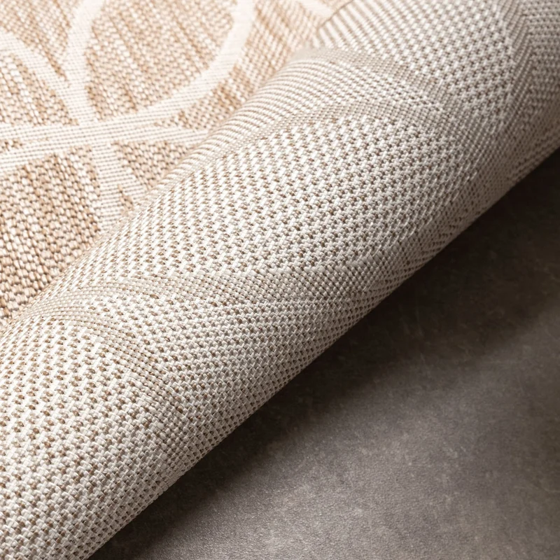 Geometrischer Outdoor Teppich - Faro Ripple Beige