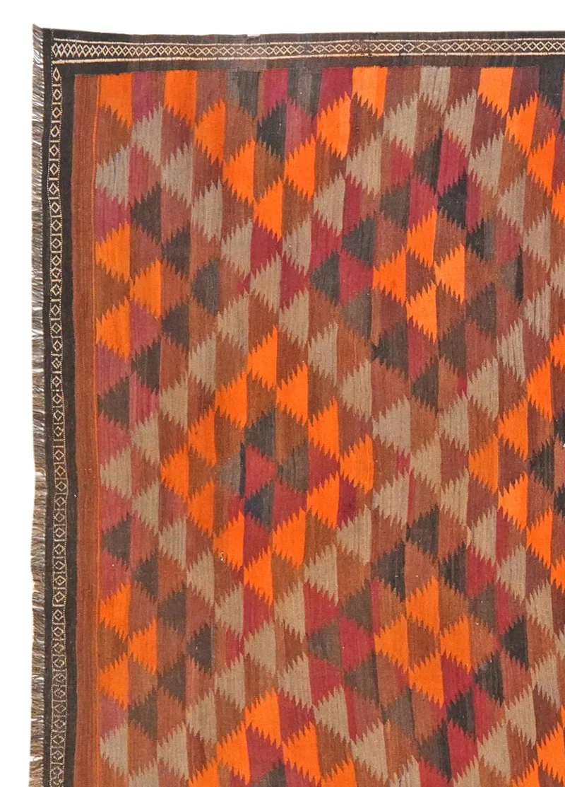 Kelim Kordi · Handgewebt – Orange, 378x208 cm