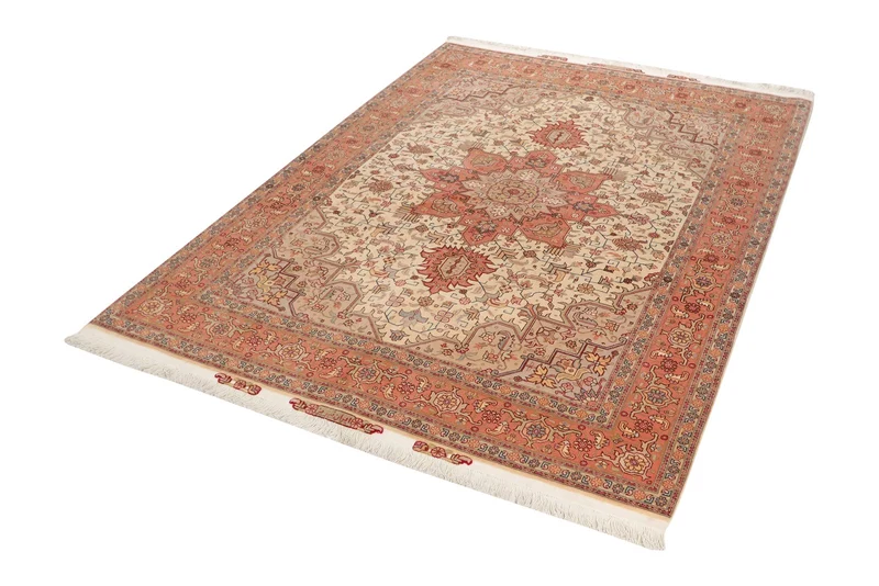 Tabriz 50 Raj · Handgeknüpft – Orange, 203x153 cm
