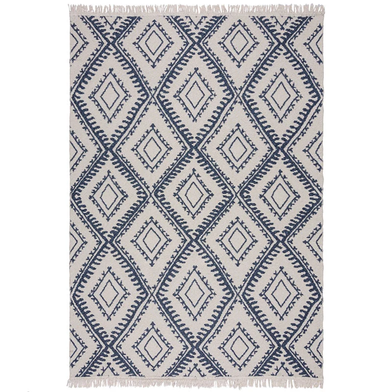 Geometrischer Teppich - Decio Alix Blau