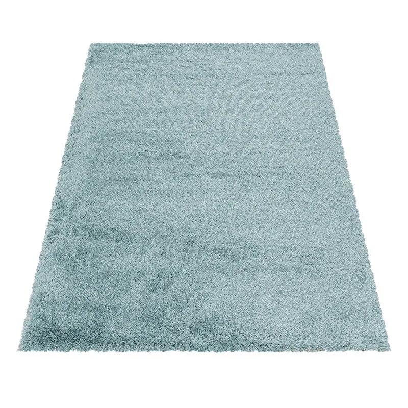 Hochflor Teppich - Fuzzy Hellblau