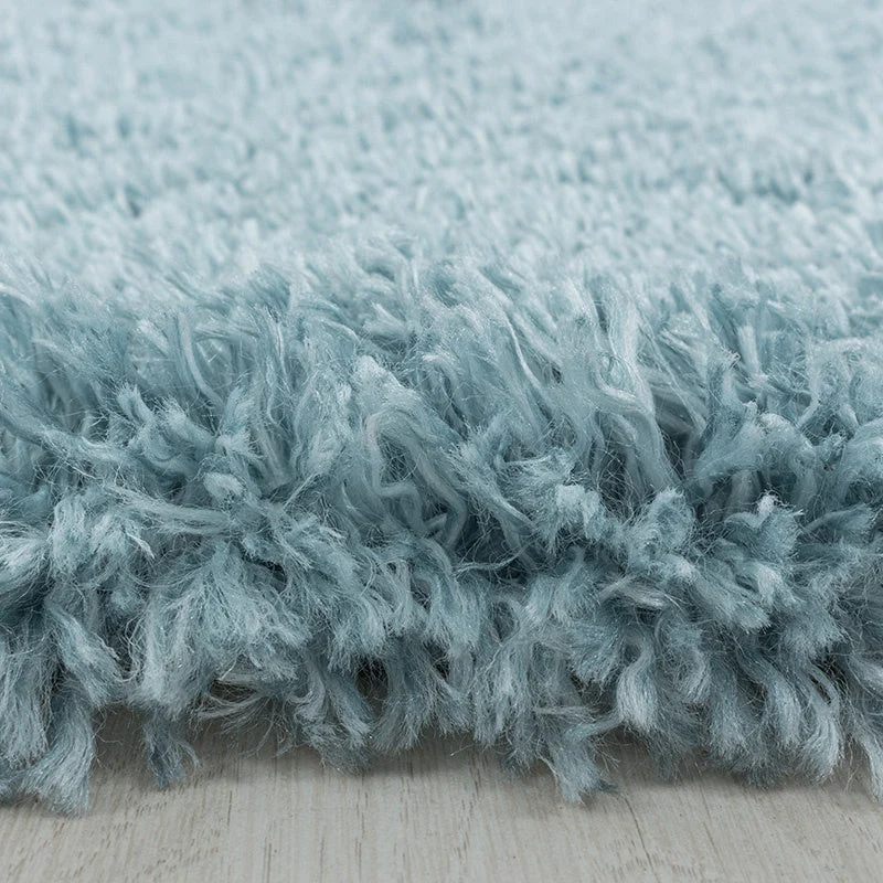Hochflor Teppich - Fuzzy Hellblau