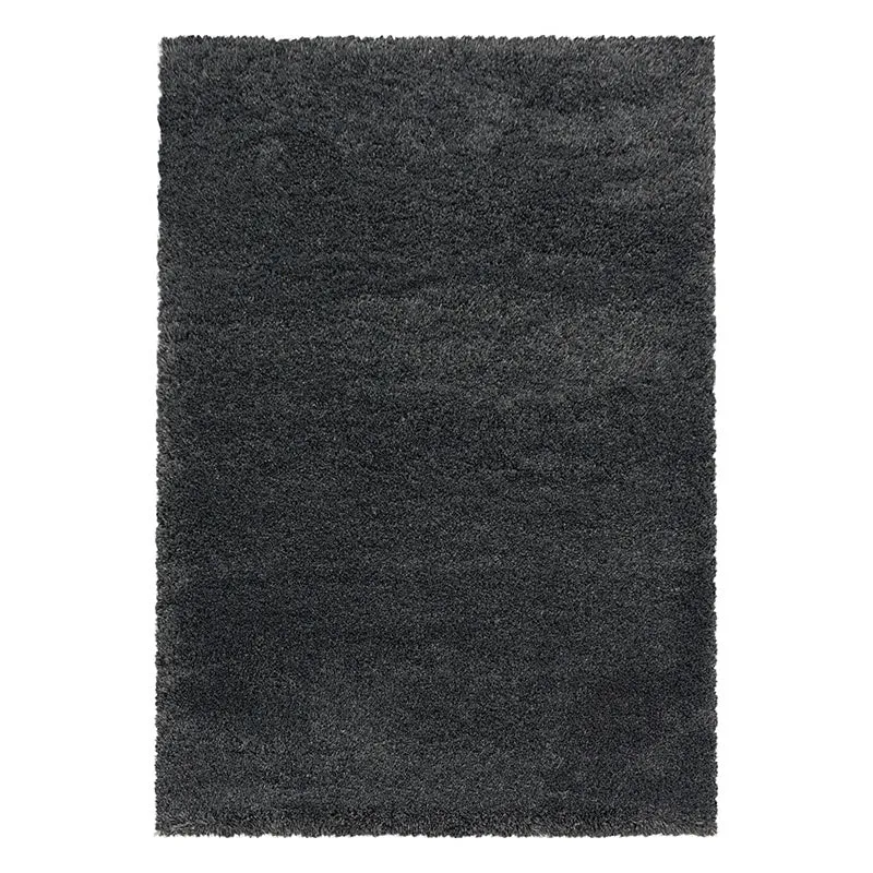 Hochflor Teppich - Fuzzy Dunkelgrau