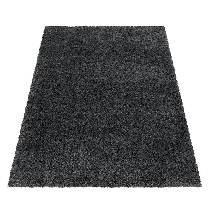 Hochflor Teppich - Fuzzy Dunkelgrau