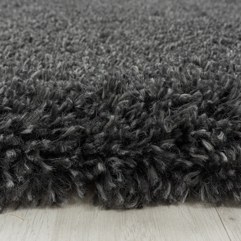 Hochflor Teppich - Fuzzy Dunkelgrau