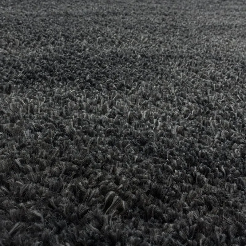Hochflor Teppich - Fuzzy Dunkelgrau