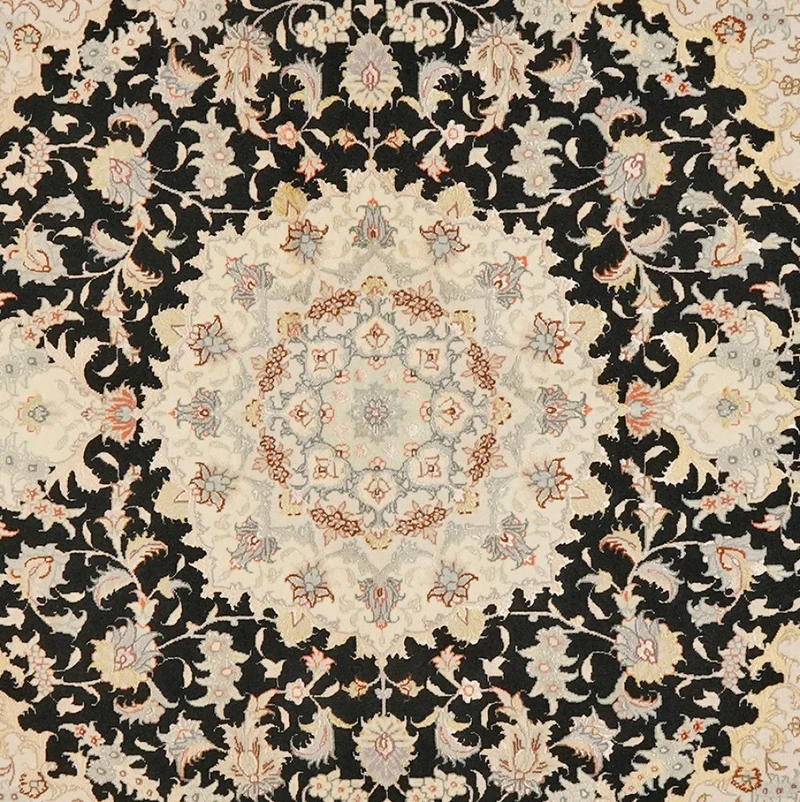 Tabriz 50 Raj · Handgeknüpft – Schwarz, 200x147 cm