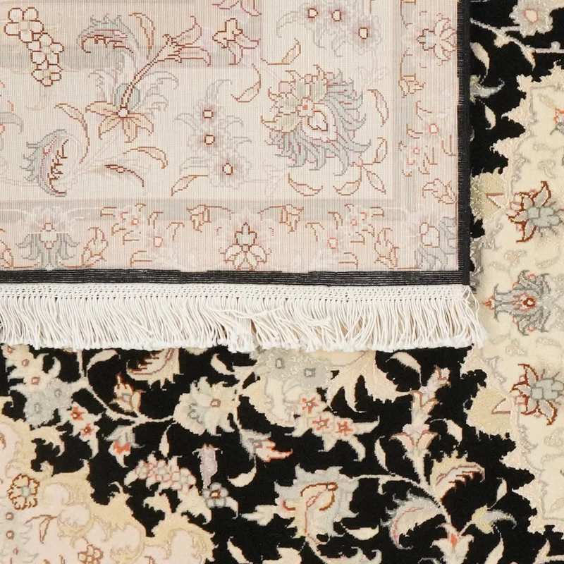 Tabriz 50 Raj · Handgeknüpft – Schwarz, 200x147 cm