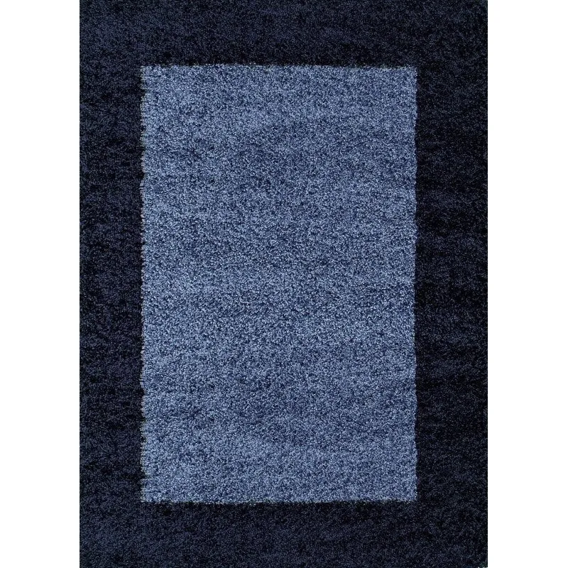 Hochflor Teppich - Edge Blau