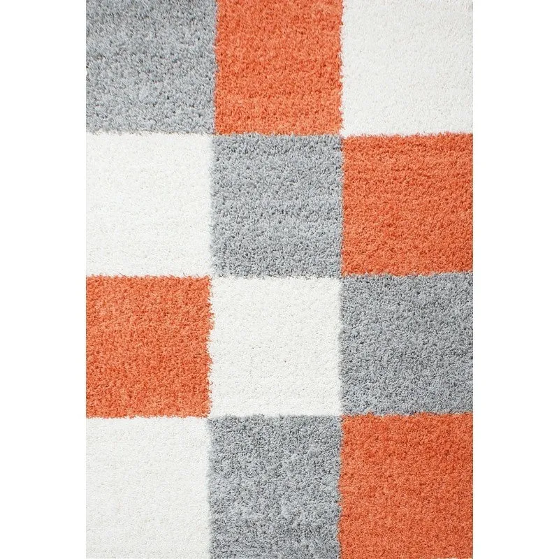 Hochflor Teppich - Cube Terrakotta