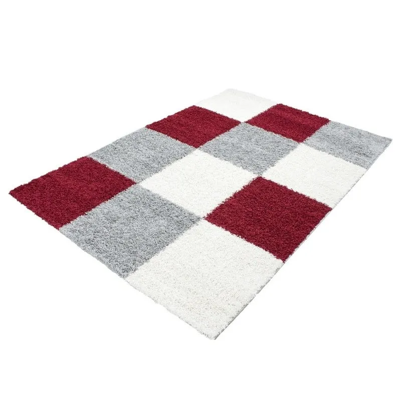 Hochflor Teppich - Cube Rot