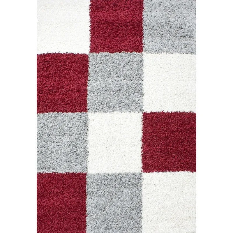 Hochflor Teppich - Cube Rot