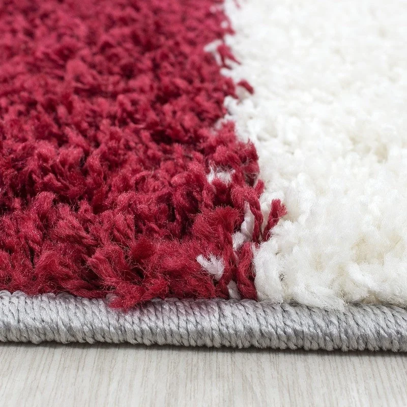 Hochflor Teppich - Cube Rot