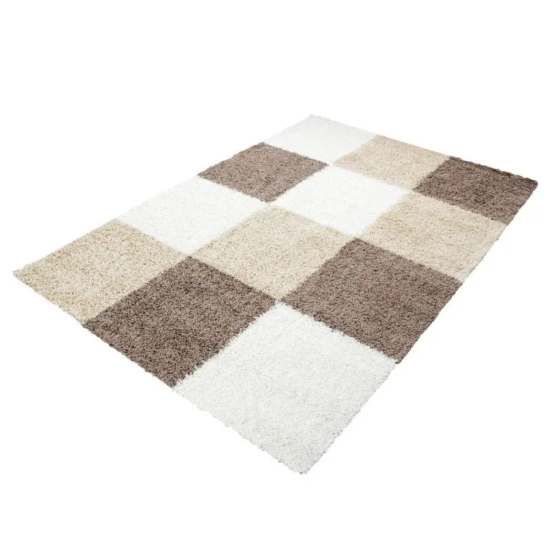 Hochflor Teppich - Cube Mokka
