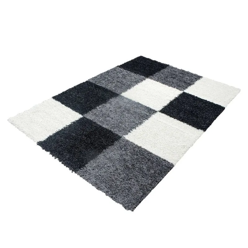 Hochflor Teppich - Cube Schwarz