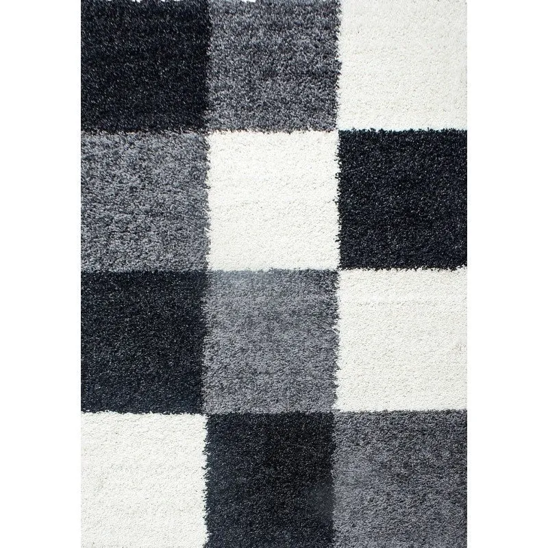 Hochflor Teppich - Cube Schwarz