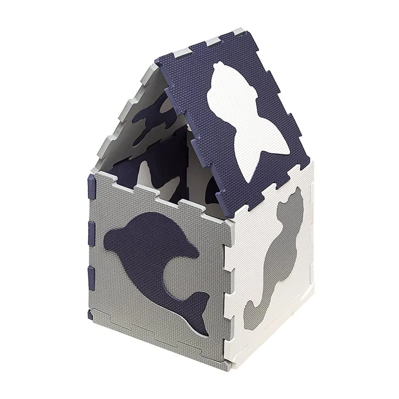 Foam Puzzlematte - Sam Ozean Dunkelblau Weiß