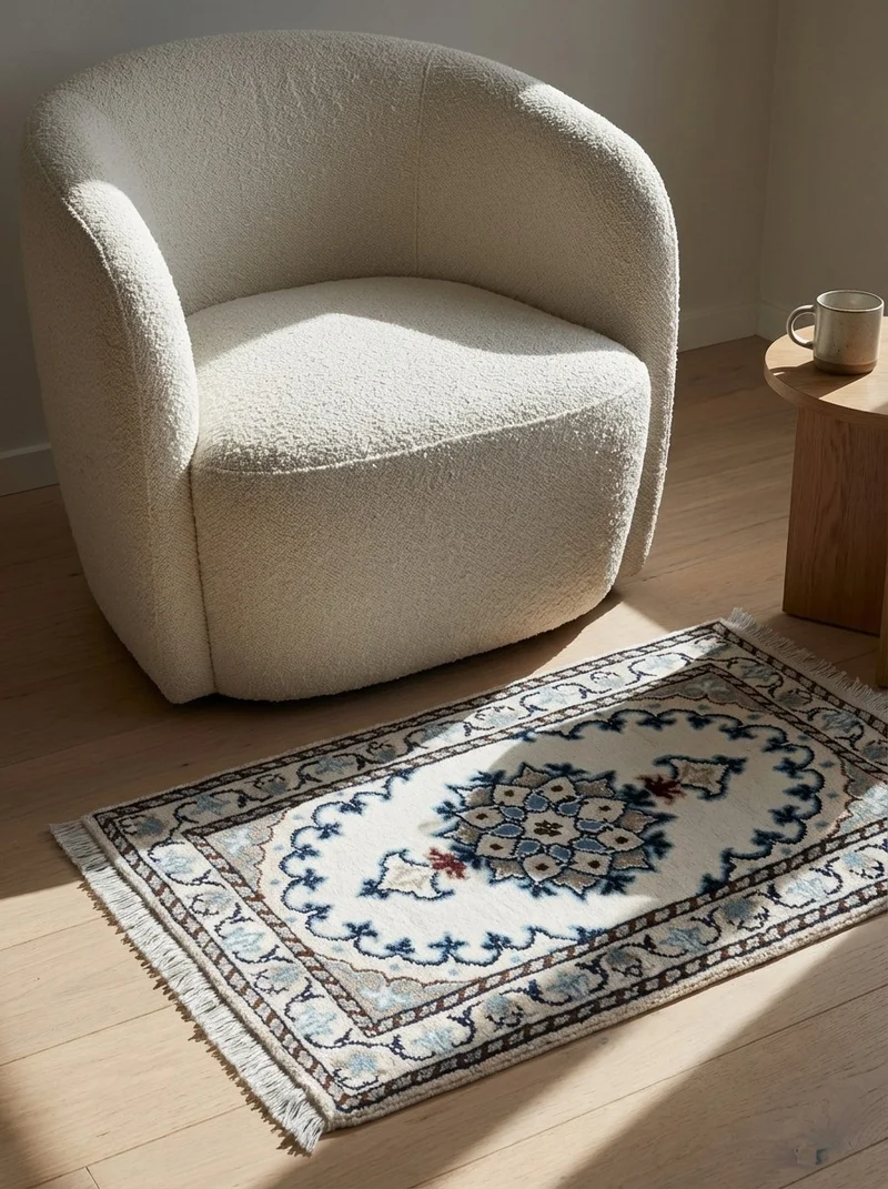Nain 12La · Handgeknüpft – Beige, 62x39 cm