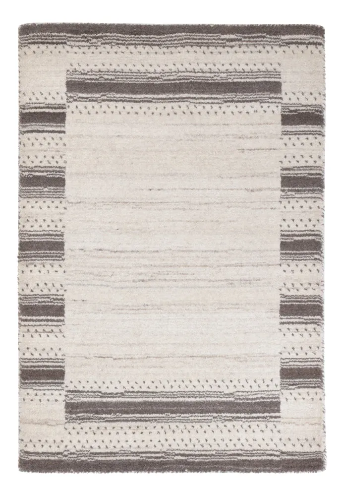 Loribaft Loom Teppich 60x90cm - Wollteppich - naturweiß