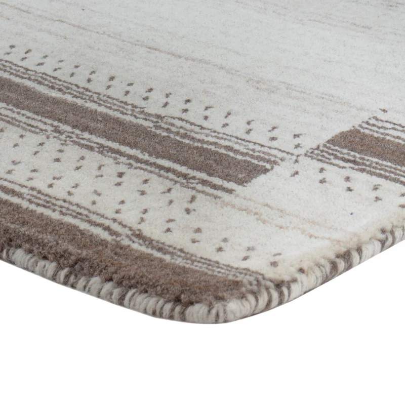 Loribaft Loom Teppich 60x90cm - Wollteppich - naturweiß