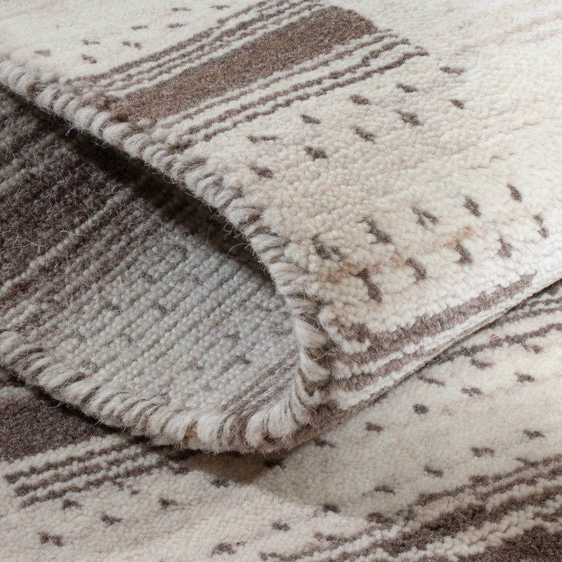 Loribaft Loom Teppich 60x90cm - Wollteppich - naturweiß