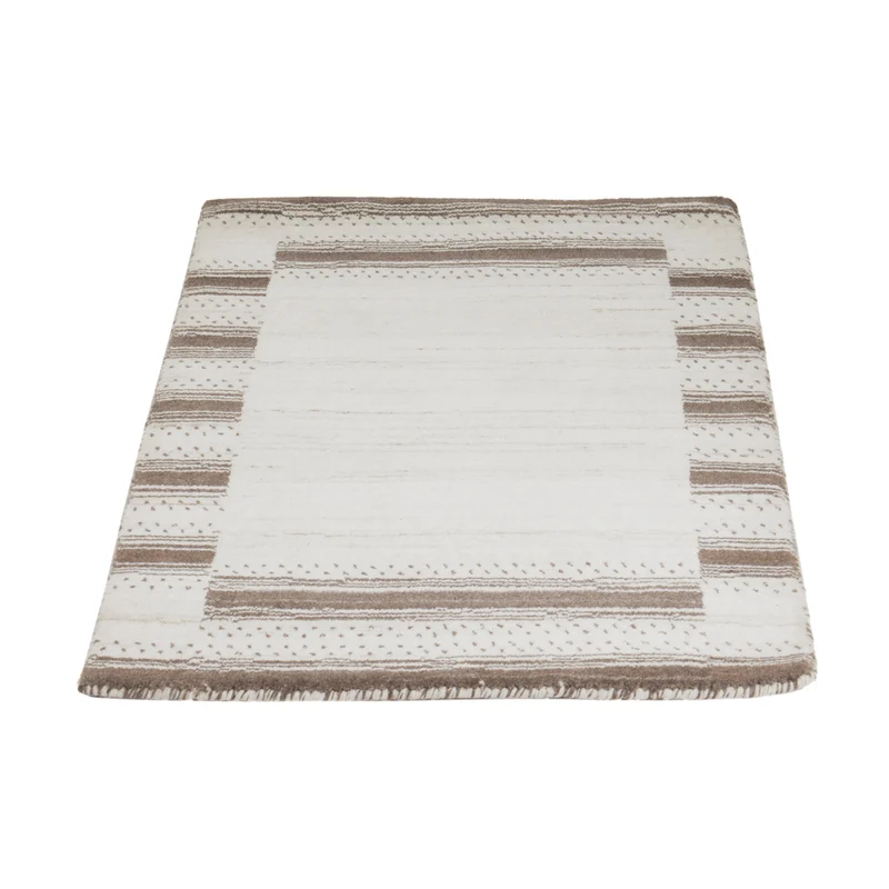 Loribaft Loom Teppich 60x90cm - Wollteppich - naturweiß
