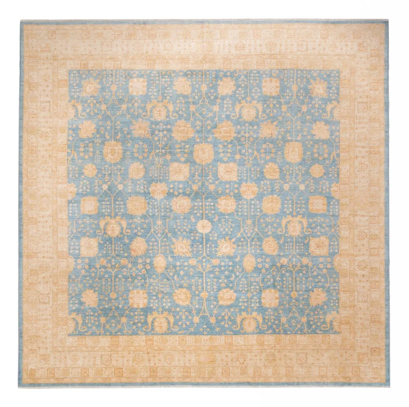 Ziegler Teppich 399x389cm - Orientteppich - hellblau
