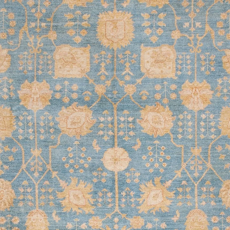 Ziegler Teppich 399x389cm - Orientteppich - hellblau