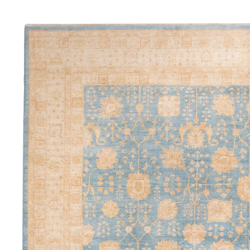 Ziegler Teppich 399x389cm - Orientteppich - hellblau