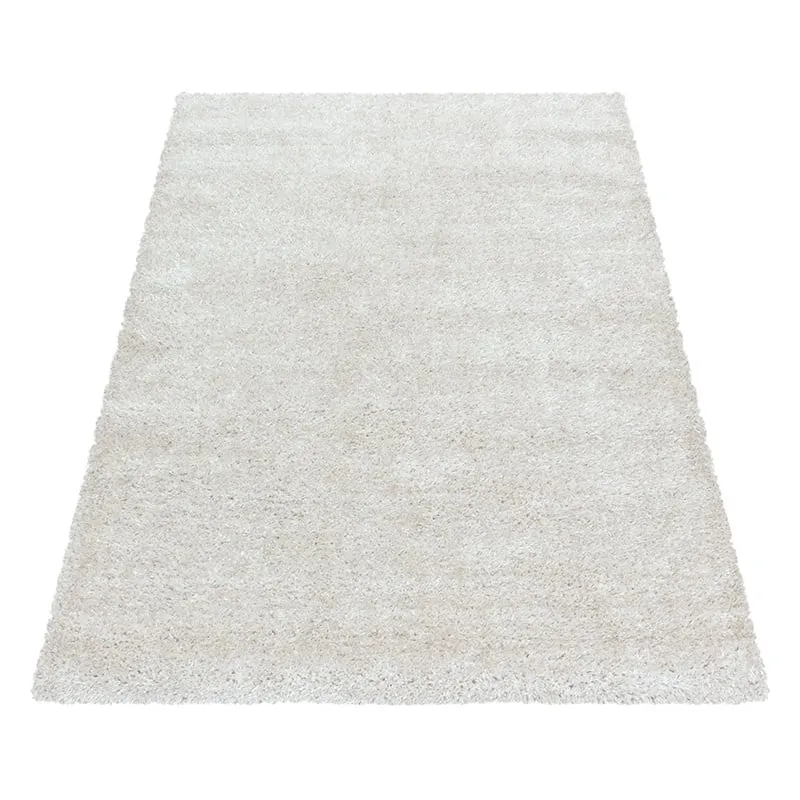 Hochflor Teppich - Blushy Creme Weiß