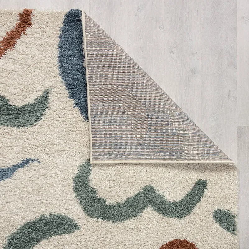 Hochflor Teppich - Alano Squiggle Bunt